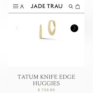Jade Trau Single Tatum Huggie Hoop Earring 18kt Gold